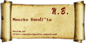 Meszko Benáta névjegykártya